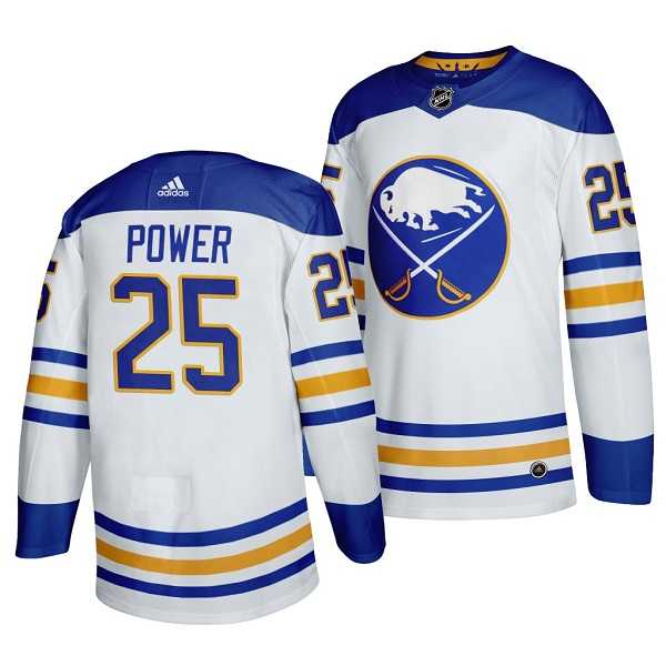 Mens Buffalo Sabres #25 Owen Power White Stitched Jersey Dzhi